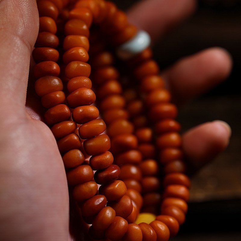 natural old baltic amber mala beads with turquoise 108 beads tibetan buddhist prayer necklace